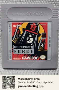 Mercenary Force Game Boy, NTSC cartridge label