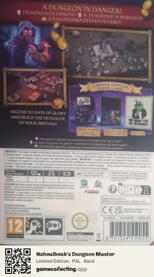 Naheulbeuk's Dungeon Master Nintendo Switch, PAL box back