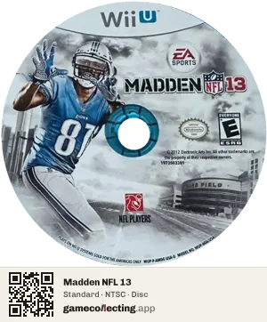 Madden NFL 13 Nintendo Wii U, NTSC disc