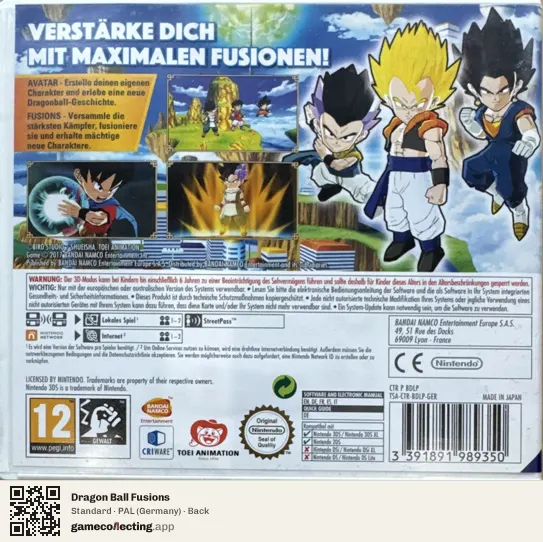 Dragon Ball Fusions Nintendo 3DS, Germany box back