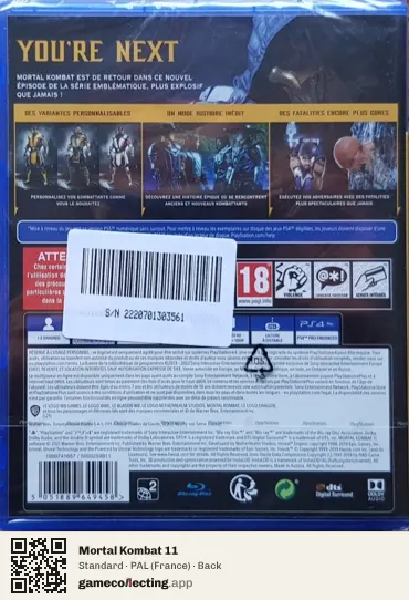 Mortal Kombat 11 PlayStation 4, France box back