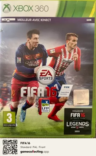 FIFA 16 Xbox 360, PAL box front