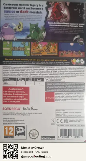 Monster Crown Nintendo Switch, PAL box back