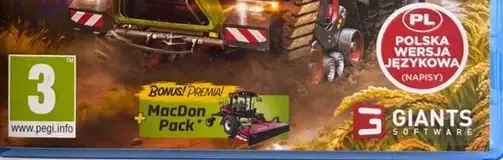 Farming Simulator 25, the PEGI square on its front