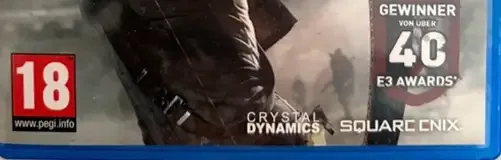 Tomb Raider, the PEGI square on its front