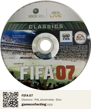 FIFA 07 Xbox 360, PAL disc