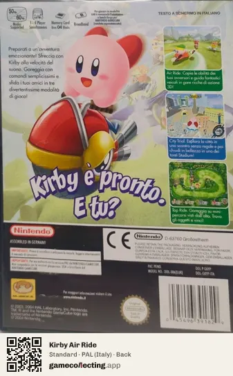 Kirby Air Ride Nintendo GameCube, Italy box back