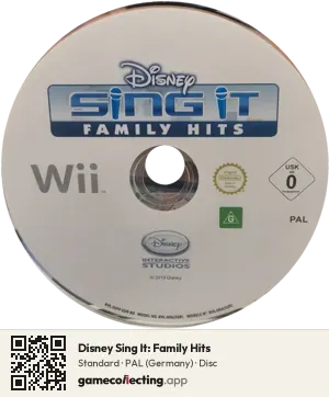 Disney Sing It: Family Hits Nintendo Wii, PAL disc