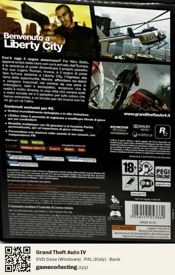 Grand Theft Auto IV Computer, Italy box back
