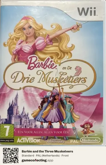 Barbie and the Three Musketeers Nintendo Wii, Netherlands box front