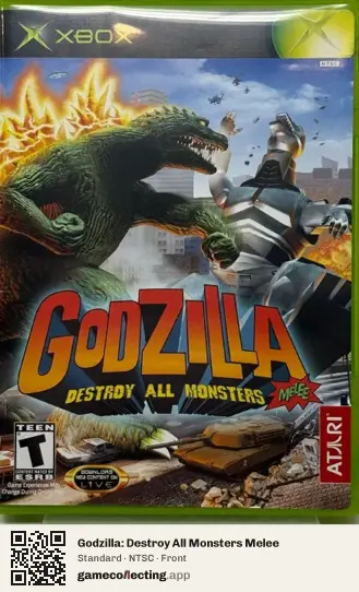 Godzilla: Destroy All Monsters Melee Xbox, NTSC box front