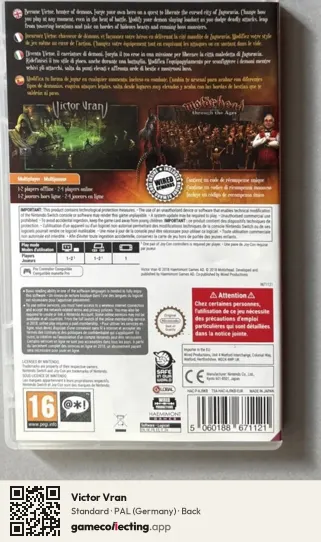 Victor Vran Nintendo Switch, Germany box back