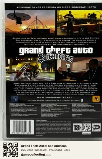 Grand Theft Auto: San Andreas Computer, Italy box back