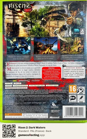 Risen 2: Dark Waters Xbox 360, France box back