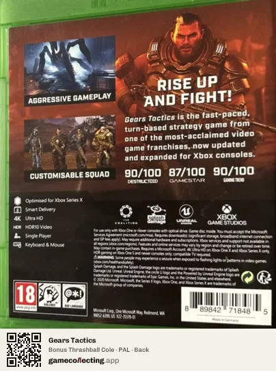 Gears Tactics Xbox Series X, PAL box back
