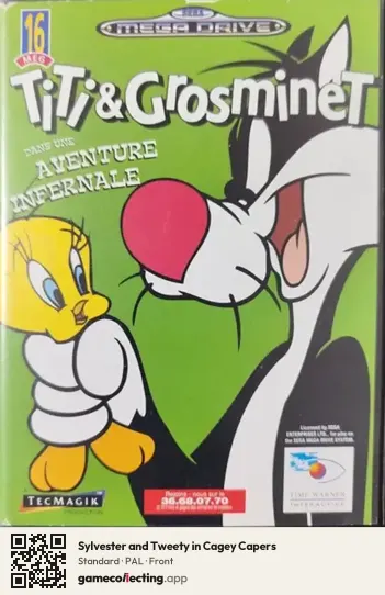 Sylvester and Tweety in Cagey Capers Sega Mega Drive / Genesis, PAL box front