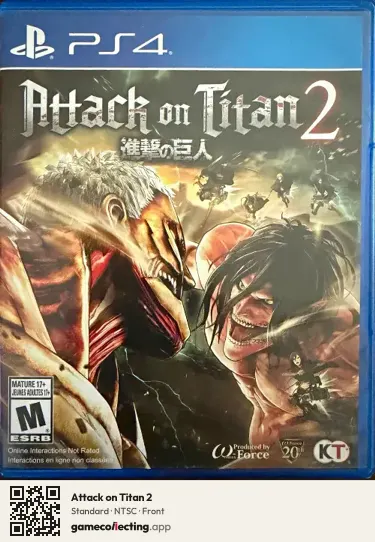 Attack on Titan 2 PlayStation 4, NTSC box front