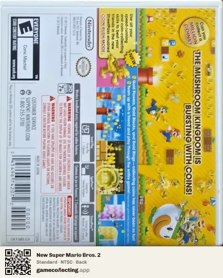 New Super Mario Bros. 2 Nintendo 3DS, NTSC box back