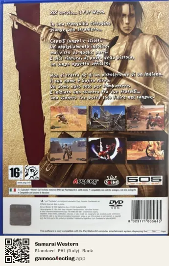 Samurai Western PlayStation 2, Italy box back
