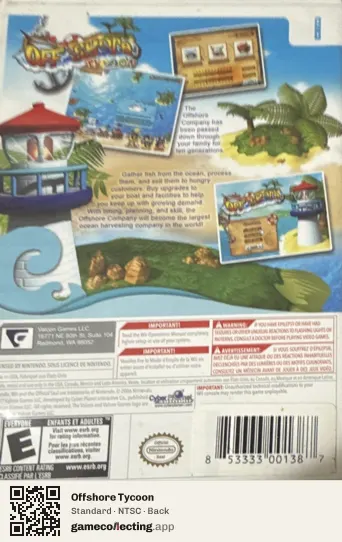 Offshore Tycoon Nintendo Wii, NTSC box back