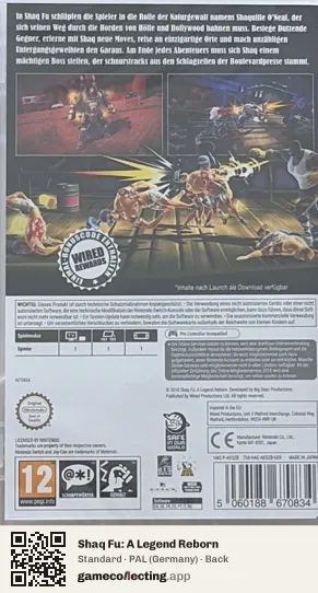 Shaq Fu: A Legend Reborn Nintendo Switch, Germany box back