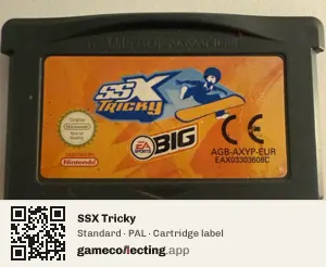 SSX Tricky Game Boy Advance, PAL cartridge label