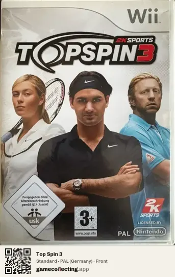 Top Spin 3 Nintendo Wii, Germany box front
