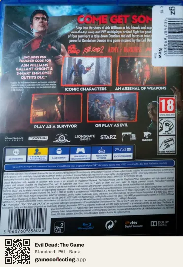 Evil Dead: The Game PlayStation 4, PAL box back