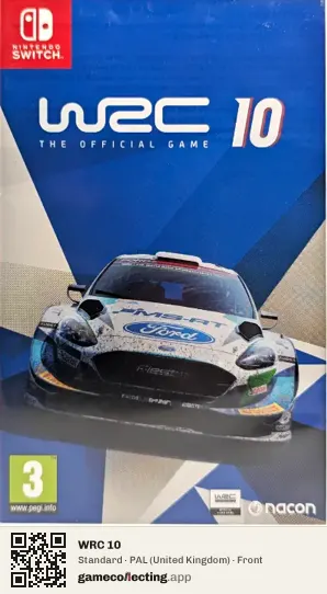 WRC 10 Nintendo Switch, United Kingdom box front