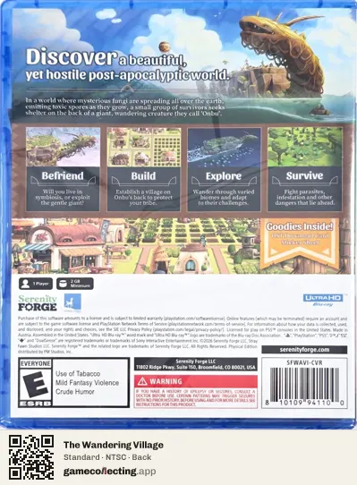 The Wandering Village PlayStation 5, NTSC box back