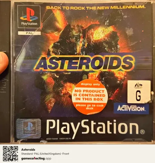 Asteroids PlayStation, United Kingdom box front