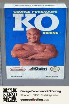 George Foreman's KO Boxing Nintendo Entertainment System, NTSC cartridge label