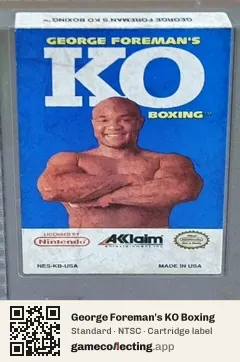 George Foreman's KO Boxing Nintendo Entertainment System, NTSC cartridge label