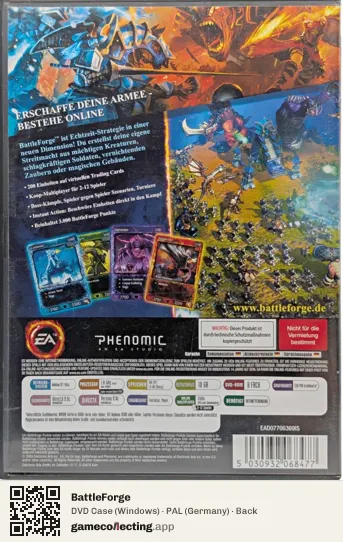 BattleForge Computer, Germany box back