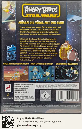 Angry Birds Star Wars Computer, Germany box back