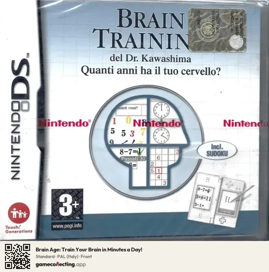 Brain Age: Train Your Brain in Minutes a Day! Nintendo DS, Italy box front