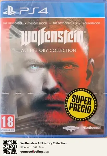 Wolfenstein Alt History Collection PlayStation 4, PAL box front