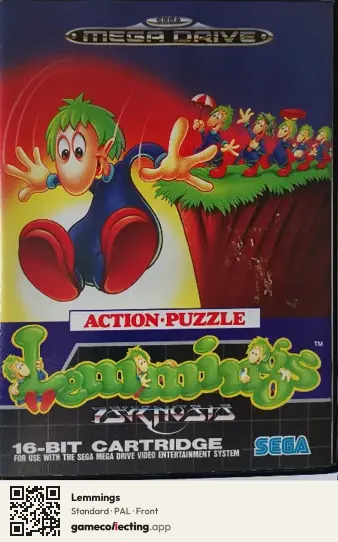 Lemmings Sega Mega Drive / Genesis, PAL box front