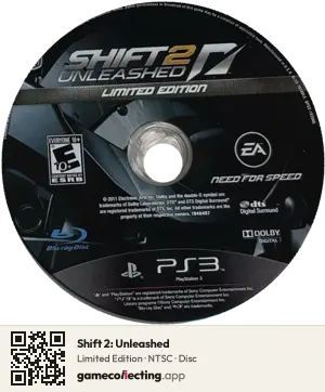Shift 2: Unleashed PlayStation 3, NTSC disc