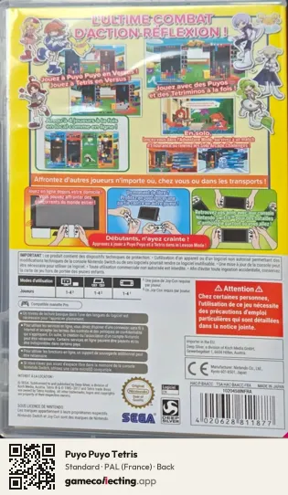 Puyo Puyo Tetris Nintendo Switch, France box back