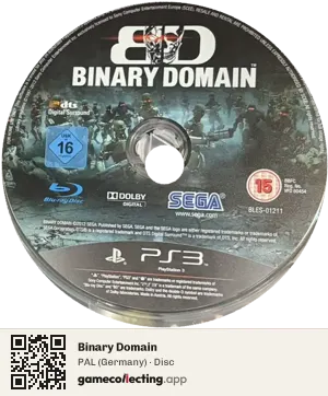 Binary Domain PlayStation 3, PAL disc