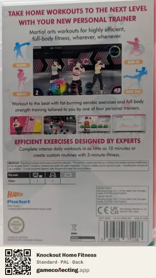 Knockout Home Fitness Nintendo Switch, PAL box back