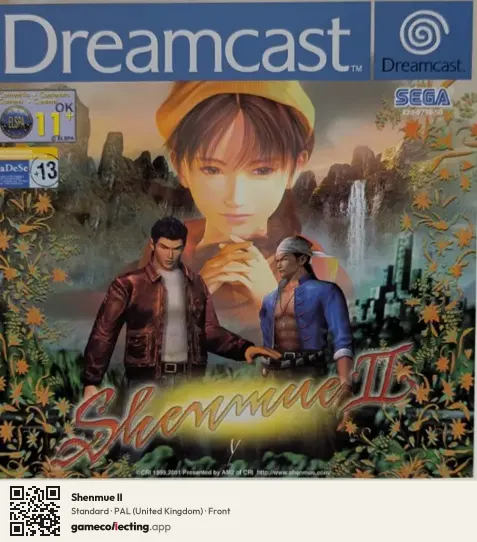 Shenmue II Sega Dreamcast, United Kingdom box front