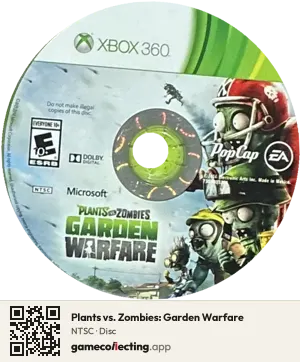 Plants vs. Zombies: Garden Warfare Xbox 360, NTSC disc
