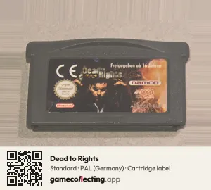 Dead to Rights Game Boy Advance, PAL cartridge label