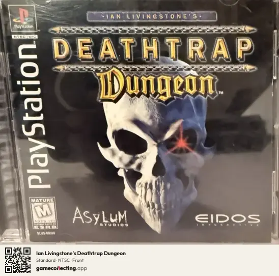 Ian Livingstone's Deathtrap Dungeon PlayStation, NTSC box front