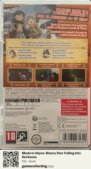Made in Abyss: Binary Star Falling into Darkness Nintendo Switch, PAL box back