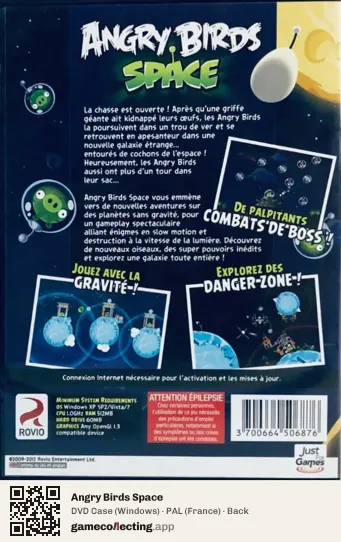 Angry Birds Space Computer, France box back