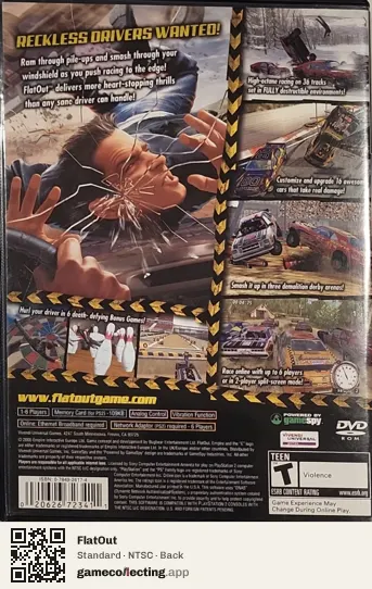 FlatOut PlayStation 2, NTSC box back