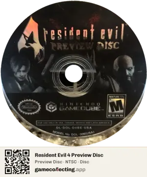Resident Evil 4 Preview Disc Nintendo GameCube, NTSC disc